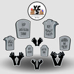 RIP Rest in PUNS - Tombstone and Hands Halloween Set