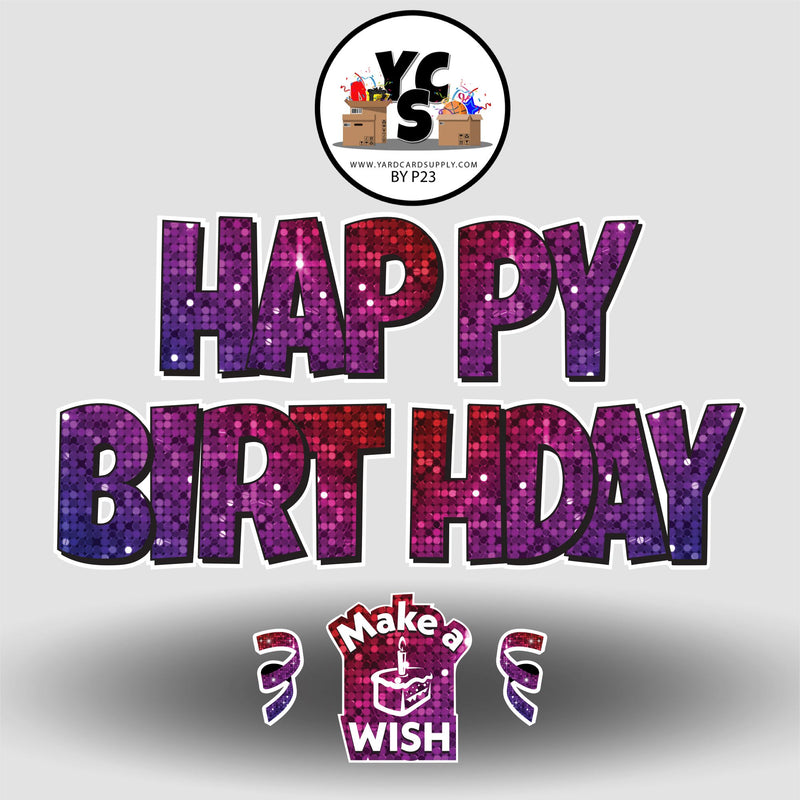 YCS FLASH® Quick Set Happy Birthday - Ombre Sparkle