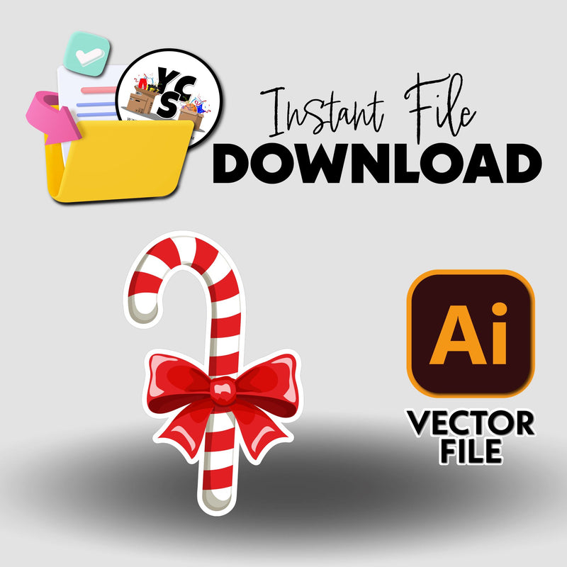 YCS Illustrator Asset IA Elf Arrival Candy Cane