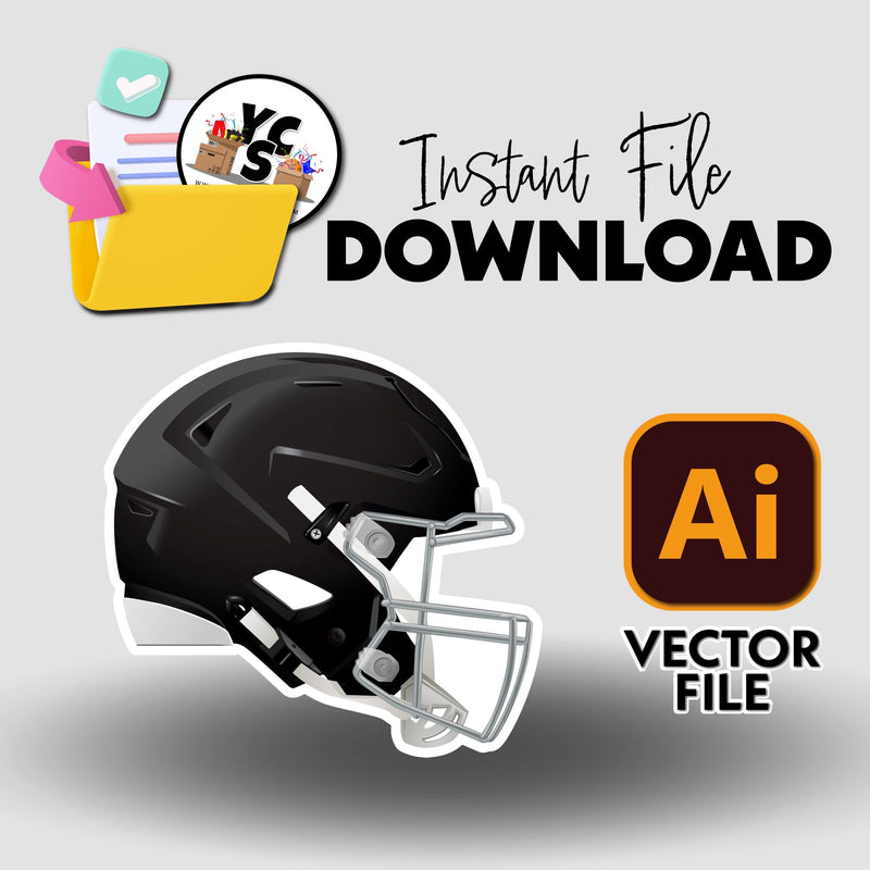 adobe illustrator football helmet YCS Illustrator Asset Football 2025 Helmet – Yard Card Supply Shop