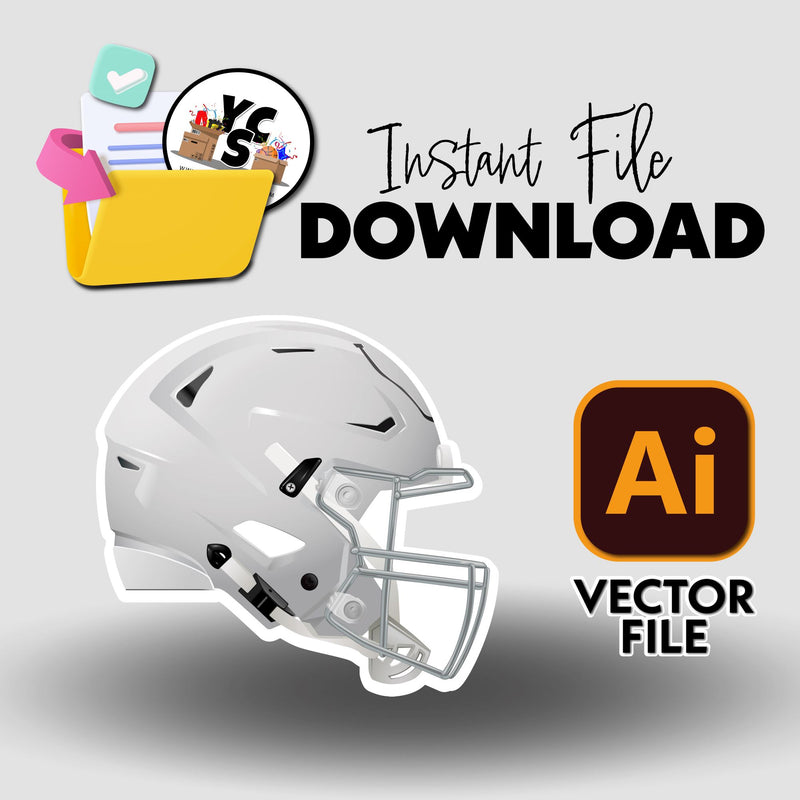 fantasy football helmet graphics creator YCS Illustrator Asset Football 2025 Helmet – Yard Card Supply Shop