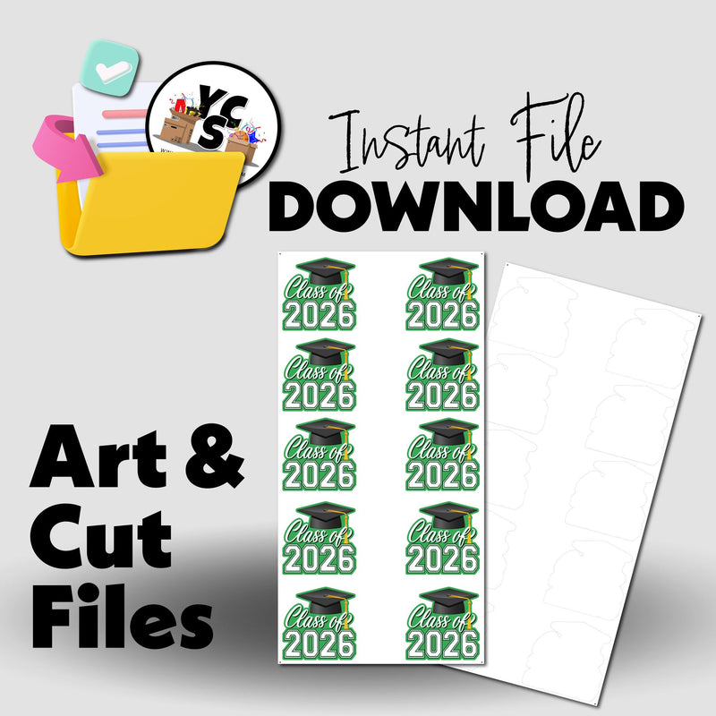 YCS File Download 2026 Grad Cap Color Splash Art & Cut – Yard Card ...