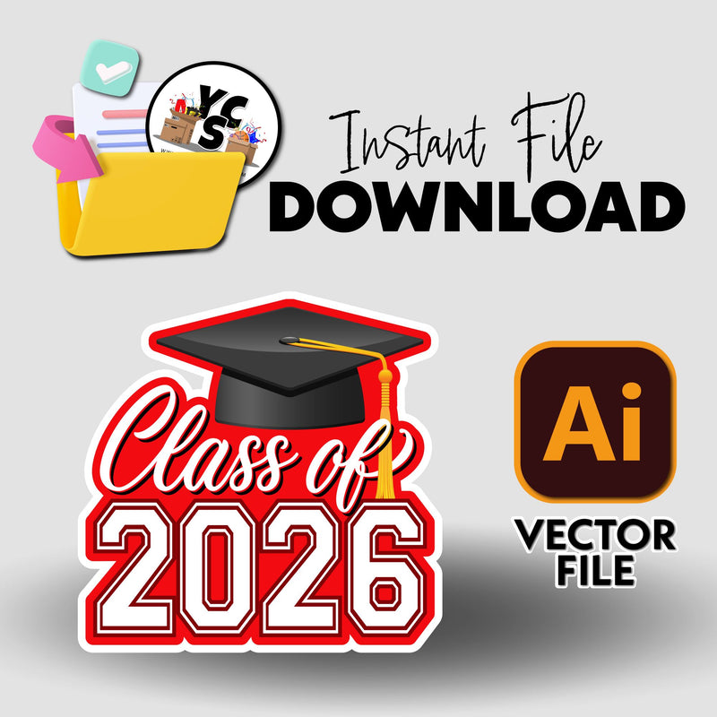 Illustrator Asset 2026 Grad Cap Color Splash – Yard Card Supply Shop