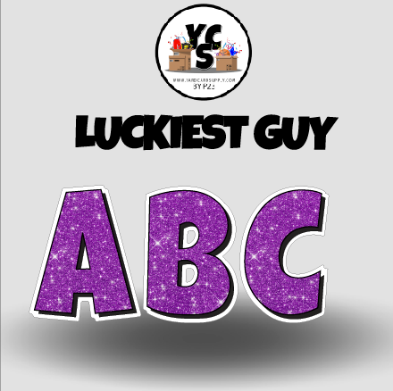 LUCKY GUY 12 Inch GLITTER  LETTER AND NUMBER Set