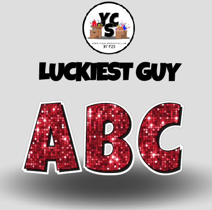 LUCKY GUY 12 Inch SPARKLE LETTER & NUMBER Set