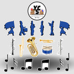 Marching Band Music and Instrument Accent Set