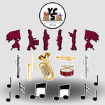 Marching Band Music and Instrument Accent Set