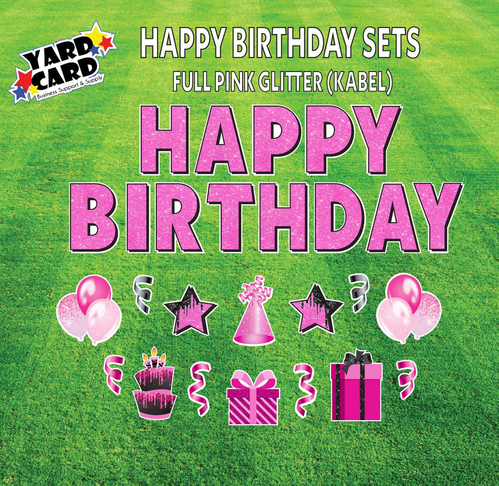 Pink Glitter Birthday Set