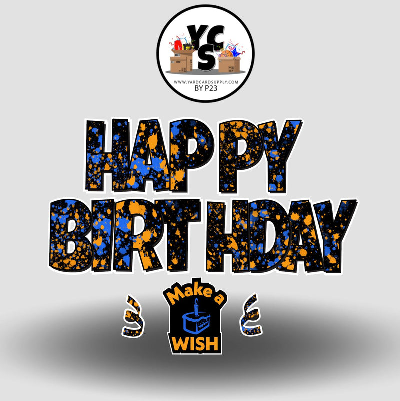 YCS FLASH® Quick Set Lucky Happy Birthday - Neon Splatter Paint