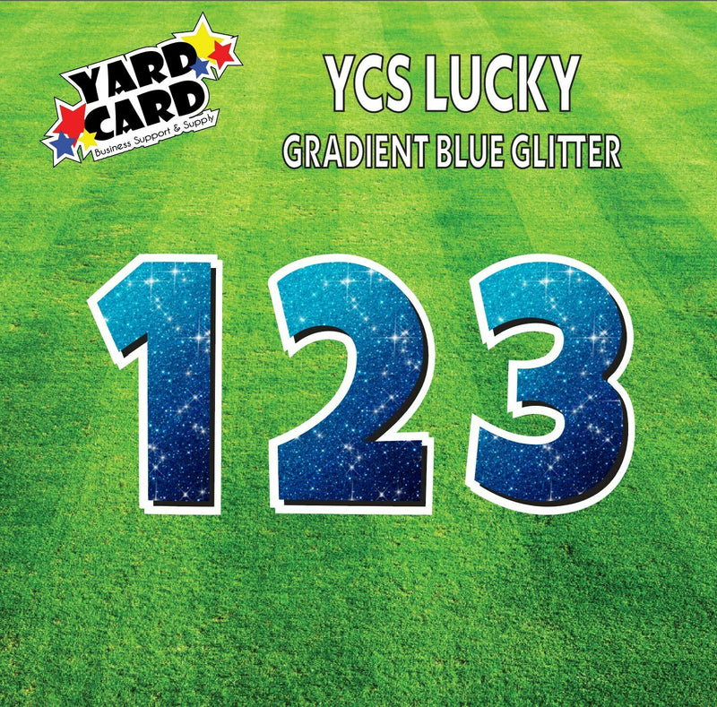 YCS Lucky Large Number Set Glitter Blue Gradient
