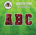 Varsity 23" Alphabet Set - Large Sparkle with Drop Shadow Cardinal