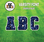 Varsity 23" Alphabet Set - Large Sparkle with Drop Shadow Blue