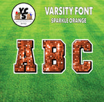 Varsity 23" Alphabet Set - Large Sparkle with Drop Shadow Orange