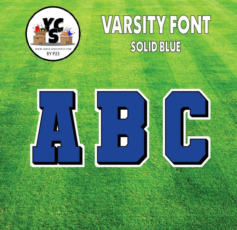 Varsity 23" Alphabet Set - Large Solid with Drop Shadow Blue