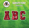 Varsity 23" Alphabet Set - Large Sparkle with Drop Shadow Red