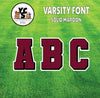 Varsity 23" Alphabet Set - Large Solid with Drop Shadow Maroon