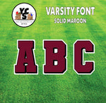 Varsity 23" Alphabet Set - Large Solid with Drop Shadow Maroon