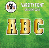 Varsity 23" Alphabet Set - Large Solid with Drop Shadow Gradient Gold