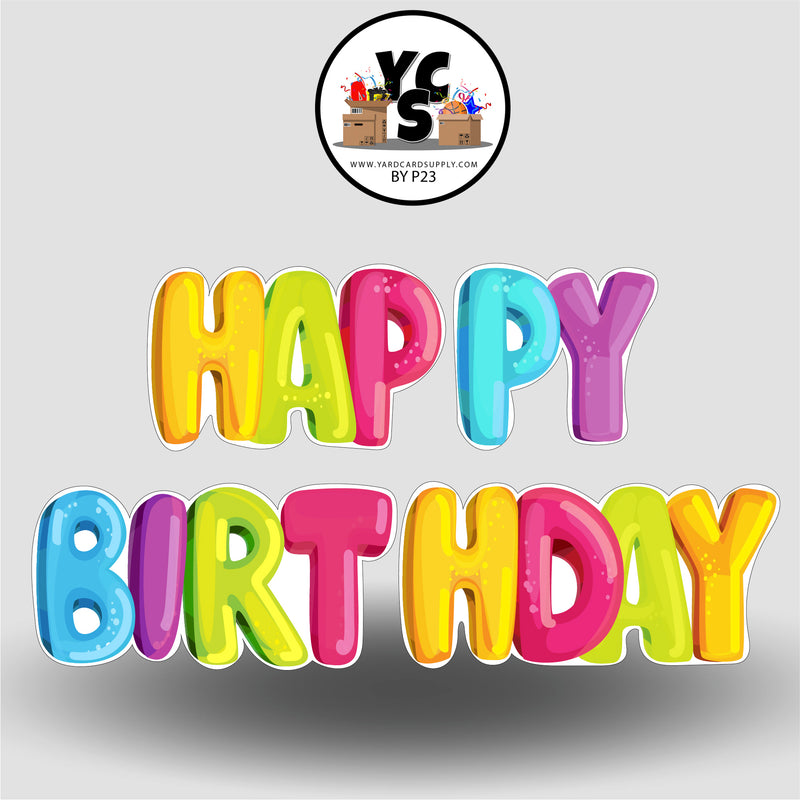 YCS FLASH® Quick Set Bubble Letter Birthday