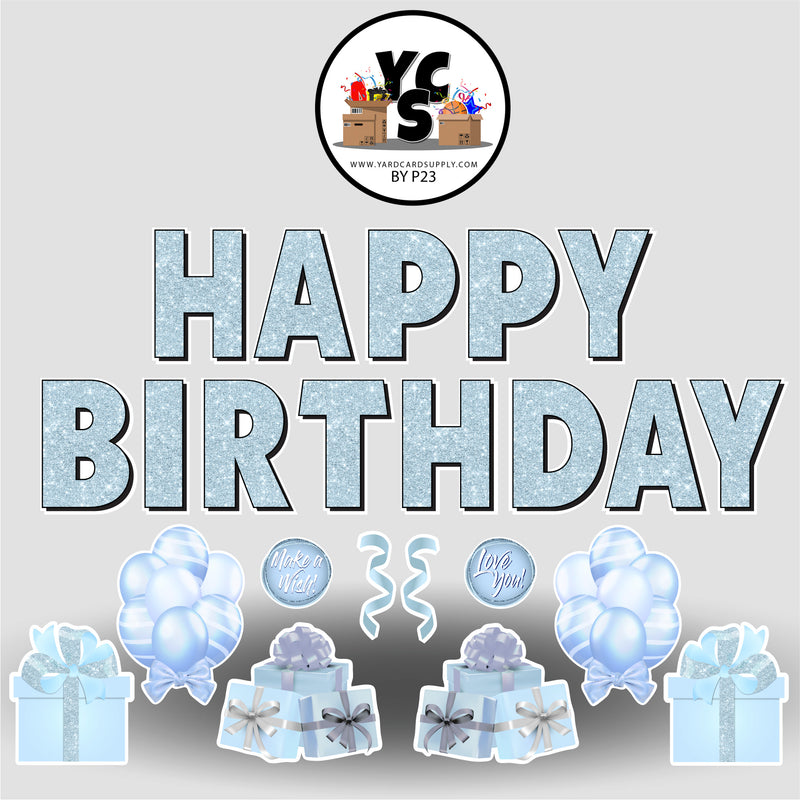 Birthday and Mixed Flair Set - Winter - Ice Blue - All Fonts