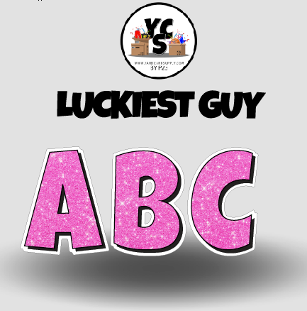 YCS FILE DOWNLOAD Lucky Guy Glitter Alphabet Set - 23 Inch