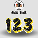 Sign Time Numbers Set