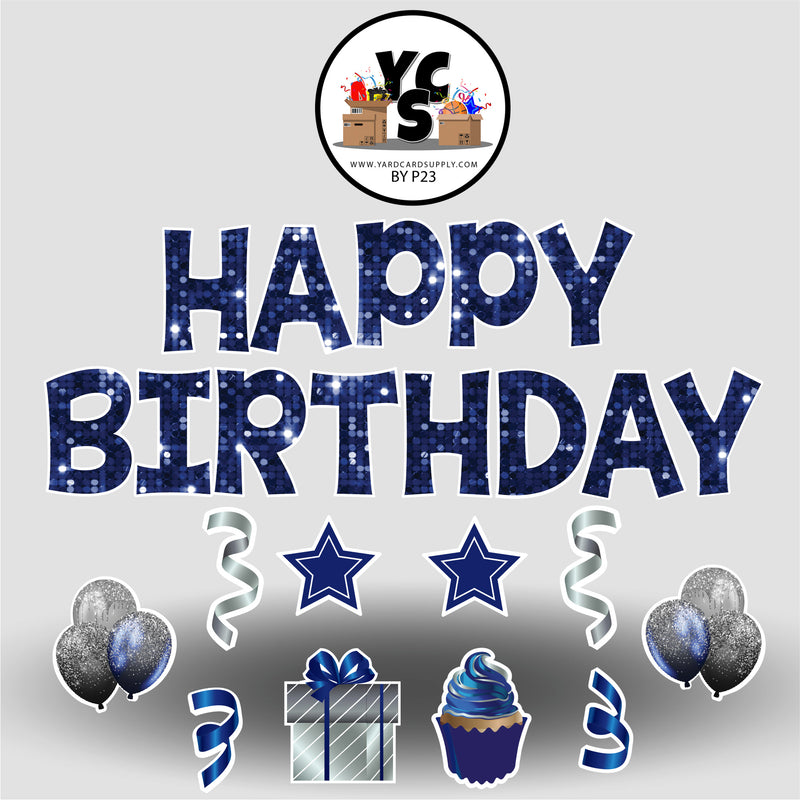 Dark Blue Sparkle Birthday Set